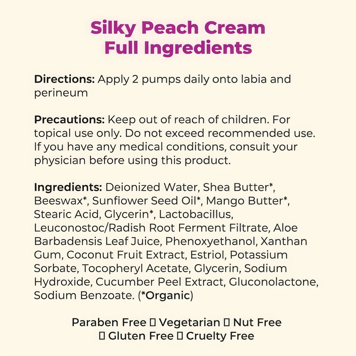 Parlor Games Silky Peach Cream Bioidentical for Women